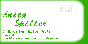 anita spiller business card